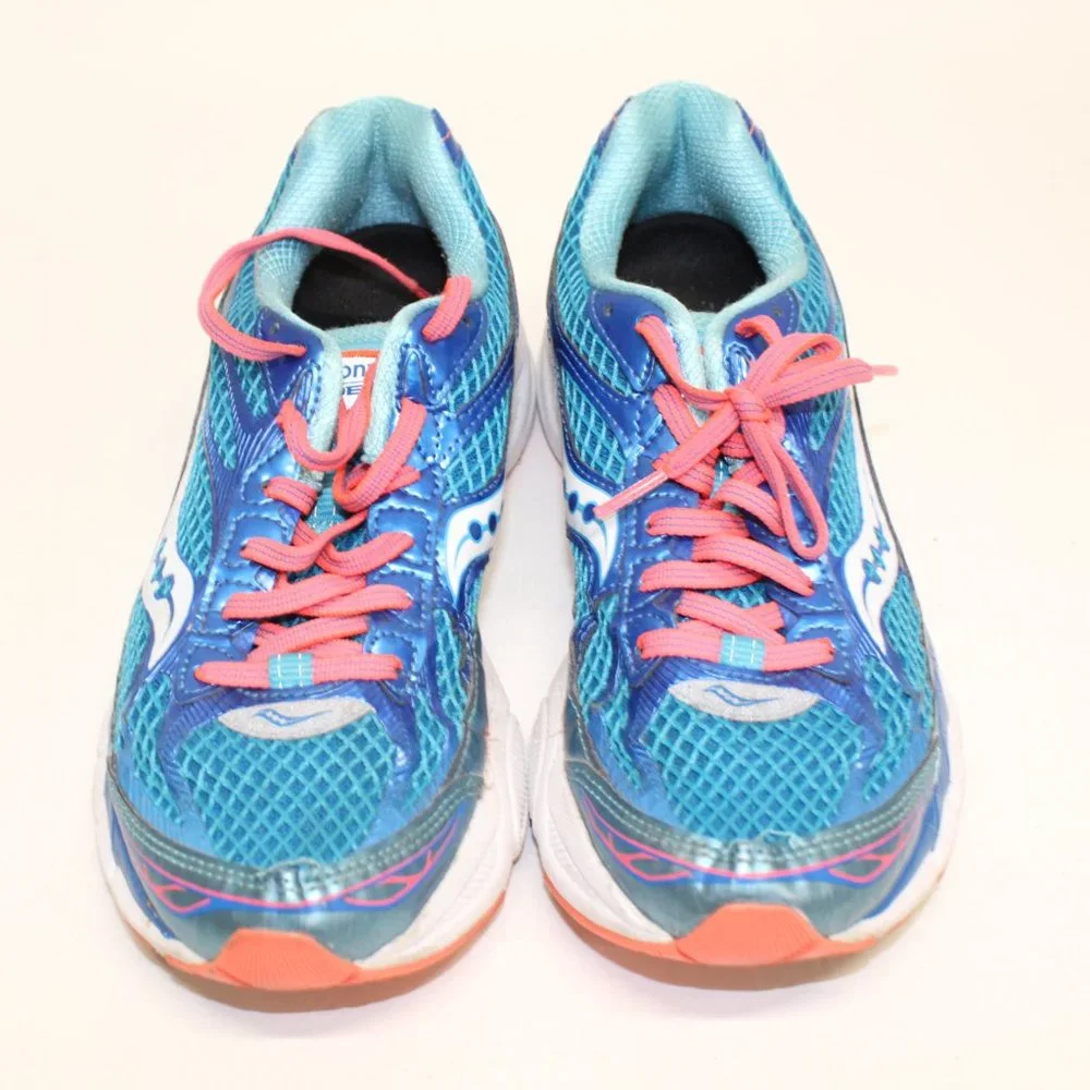 Saucony Ride 7 Running Shoes Turquoise Blue Coral OrangeS10241-1 Womens Size 9M - Picture 4 of 11
